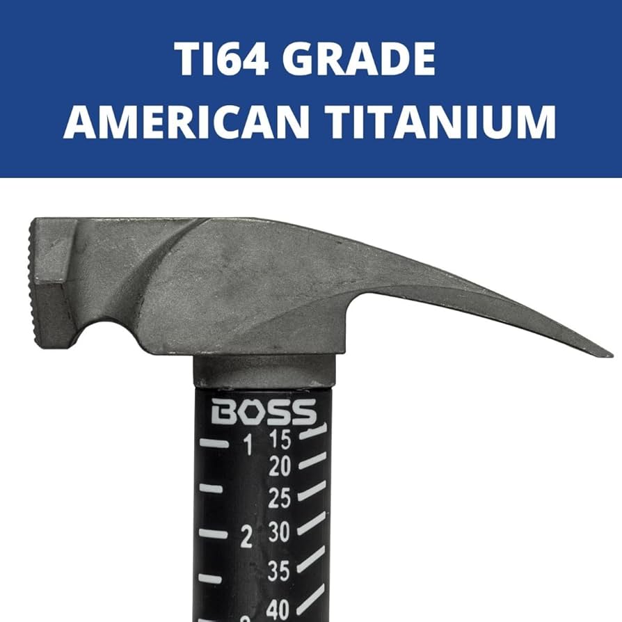 Boss Hammer 14 oz. Ti64 Titanium Hammer with Shock-Absorbing